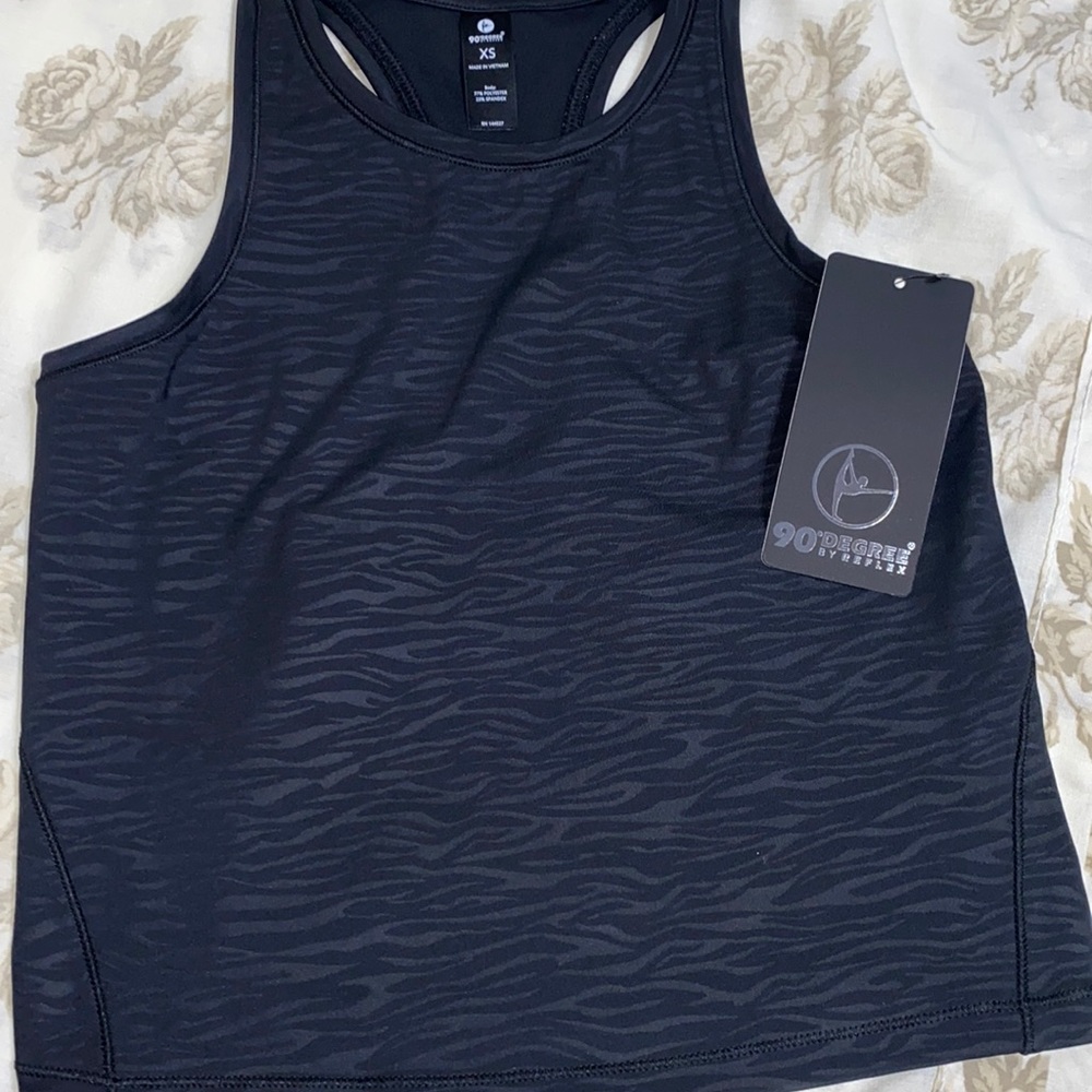 90 degree racerback zebra tank